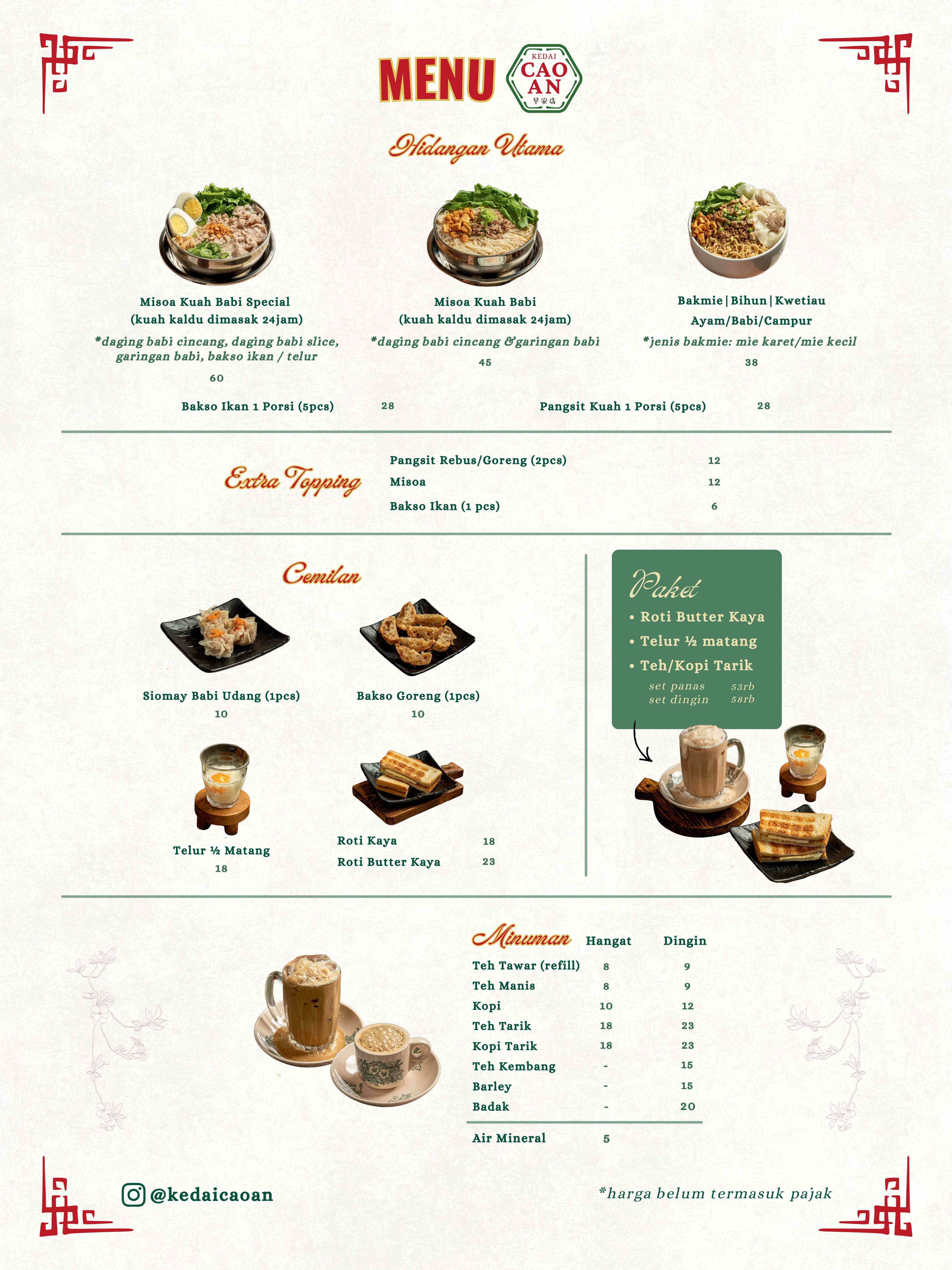 Fresh Market PIK menu